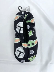 New Star Wars Mandalorian Child Yoda Black Slipper Socks Boys S/M M/L - Picture 1 of 4