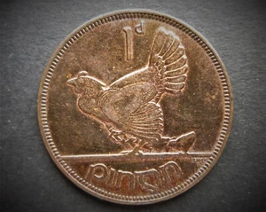 IRELAND 1937 PENNY GOOD LUSTRE NEAR UNCIRCULATED / SNIFF'S ANCIENT COINS T-3 - Picture 1 of 3