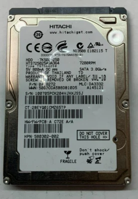Unidades HD Hitachi 250 GB 7200 RPM SATA III genuinas - 7K500-250 - USADAS Foto 1 de 2