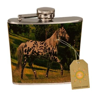 Appaloosa Horse Leather Pocket Hip Flask - Picture 1 of 1