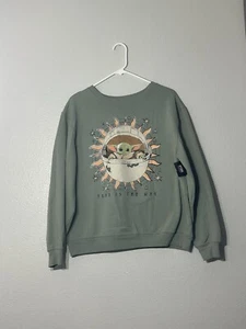 Womens Pullover Sweatshirt XL Crew Neck STAR WARS YODA Shirt Ultra Soft Warm - Picture 1 of 8