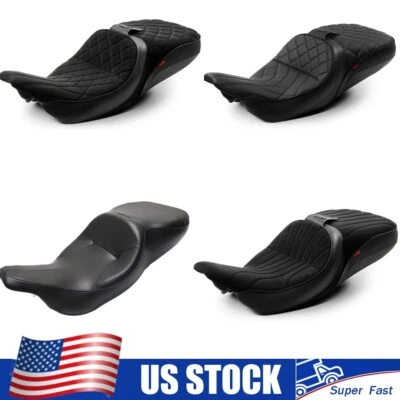 1-Piece Seat Smooth Black Stitch For Harley Electra Road Glide FLTR / FLHT 97-07 Foto 1 de 4