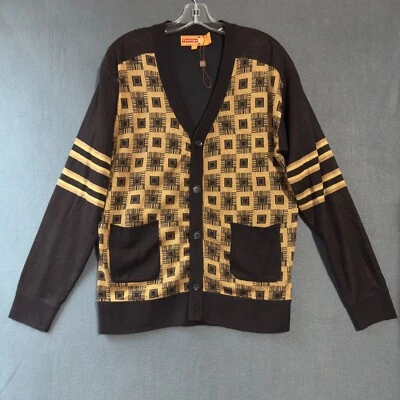 Cárdigan suéter Royal Prestige para hombre talla M marrón multicolor con bolsillos Foto 1 de 4