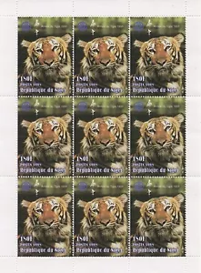 HORÓSCOPO CHINO AÑO DEL TIGRE ANIMAL SALVAJE 1998 MNH SELLO HOJA - Imagen 1 de 1