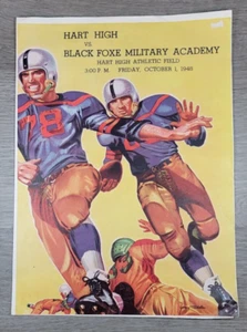 Programa de Fútbol 1948 Zorro Negro Militar Vs Hart High Coca Cola Añadir - Imagen 1 de 7