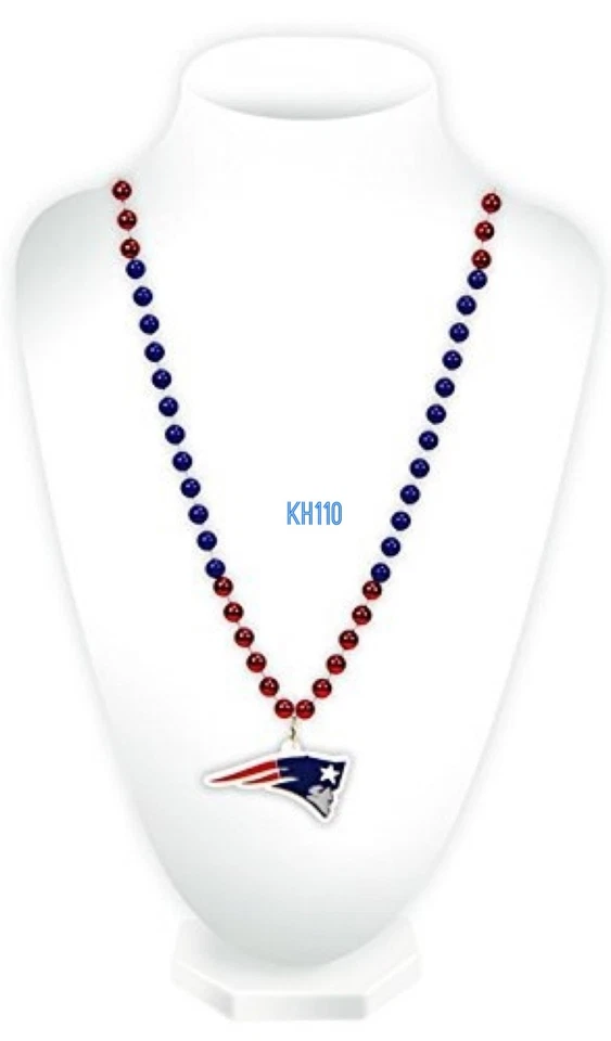 Rico Industries NFL Football New England Patriots Bead Necklace With Molded