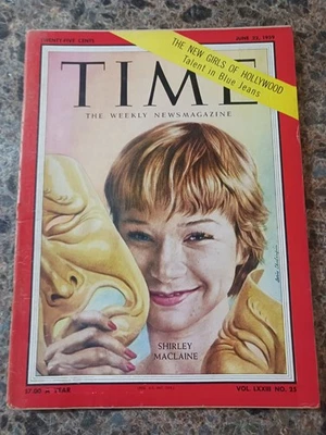 Vintage Time Magazine ~ Shirley MacLaine Hollywood Cover ~ June 22, 1959 - Image 1 of 2