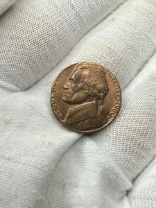 1980 P JEFFERSON NICKEL STRUCK ON A COPPER CENT PLANCHET 3.1 grams ERROR COIN - Picture 1 of 6