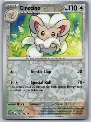 Cinccino - 137/162 Reverse Holo SV05: Temporal Forces NM - Image 1 of 2