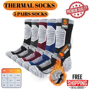 Herren Thermo Socken dick warm Winter Arbeit Stiefel Socken, 5 Paar Größen UK 6-8,9-11 - Bild 1 von 12