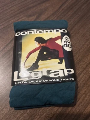 NOVA Meia-calça Contempo Casuals VINTAGE Legrap Nylon Lycra Opaca Pinho Estoque Morto - Imagem 1 de 2