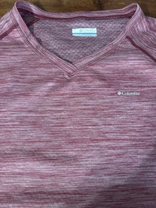 Columbia Shirt Womens Large Pink Long Sleeve V Neck Outdoor Casual Active - Picture 1 of 2