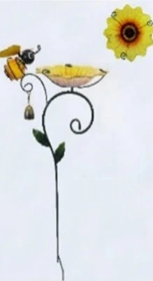 Solar LED Bird Feeder Stick Light, Metal & Glass, 35 In. High - 27472 - Image 1 of 1