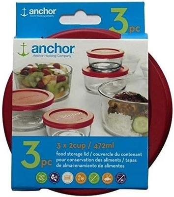 Tapa de repuesto 2 tazas / 472 ml, juego de 3 tapas, rojo redondo Foto 1 de 4