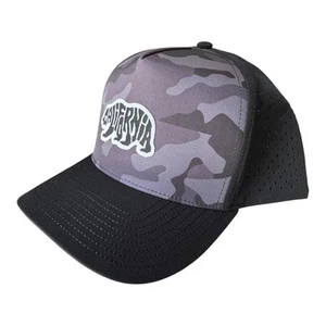 Trucker Hats Camouflage Black Color ,California Bear Woven Patch - Picture 1 of 5