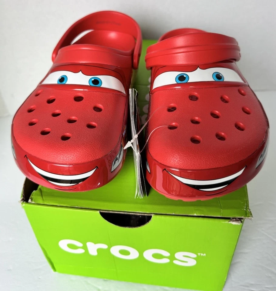 New Box Unisex Lightning McQueen Crocs Lights Red Women Size 7 Men Size 5 - Image 1 of 4
