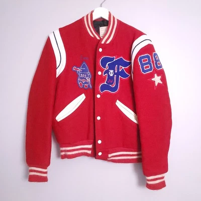Chaqueta De Colección Años 80 DeLong Jr Varsity Letterman Caballeros San Francisco 36 Punto de Cadena EE. UU. Foto 1 de 4