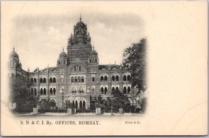 Postal de Bombay Mumbai INDIA de la década de 1900 "B.B. & C.I. Oficinas ferroviarias" Clifton & Co. - Imagen 1 de 2