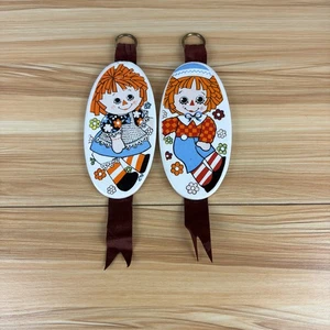 Vintage Raggedy Ann & Andy 6" Keramik hängende Wandtafeln Enesco 1970er - Bild 1 von 3