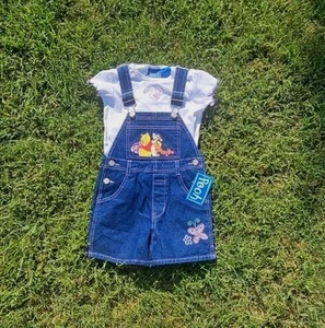 Vintage 90s Deadstock Winnie The Pooh Shortalls - Picture 1 of 3