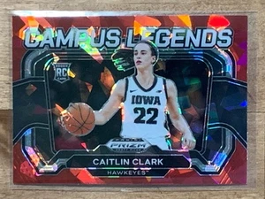 2024 Prizm Draft Picks Caitlin Clark RC Campus Legends #5 Red Cracked Ice SSP NM - Picture 1 of 2