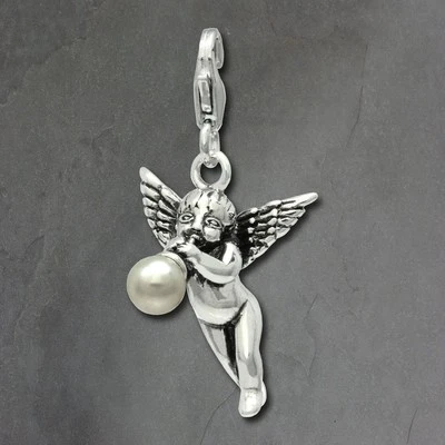 SilberDream 925er Charm Engel mit Trompete 925 Silber Anhänger schwarz FC696 - Bild 1 von 4