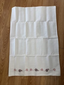 Hand Embroidered Stitched Standard Size Pillow case with Ladybugs - Picture 1 of 5