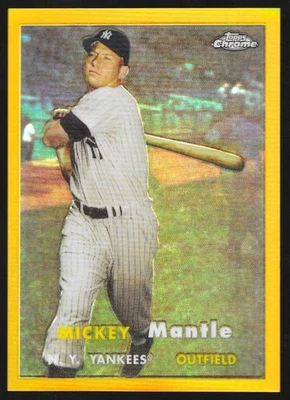 2009 Topps - Factory Set Chrome Mickey Mantle Collection #3 Gold Refractor - Image 1 of 2