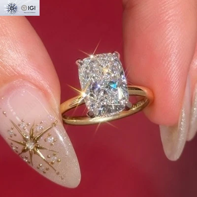 2.25CCt IGI E VS1 Cushion Lab Grown Diamond Engagement Ring In 14K Two-Tone Gold - Image 1 of 4