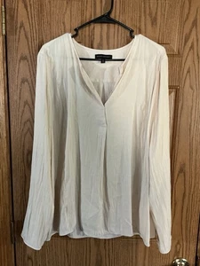 Blusa Banana Republic XL Alta Tipo Satén Top Color Perla Usada en Excelente Condición - Imagen 1 de 14
