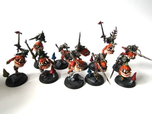 A1 WARHAMMER  AOS  GLOOMSPITE GITZ ARMY - PAINTED BOINGROT BOUNDERZ X 10 - Picture 1 of 4