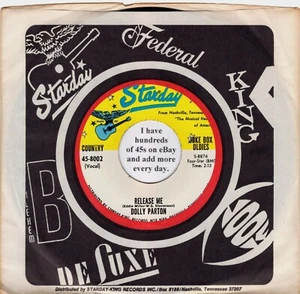 Dolly Parton NM 45 rpm "Release Me" b/w "It Wasn't God Who Made..." RARE! - Picture 1 of 2