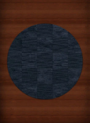 Blue Transitional Hand Hooked Checkered Squares Grid Area Rug Checked DV15 - Image 1 of 2