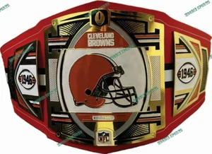 Cleveland Browns NFL Championship replica Title 4MM Brass Plated Adult Size Belt - Picture 1 of 4