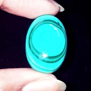 Loose Gemstone 100% Natural Malachite Cabochon 28.77 Ct Certified Oval Shape Gem - Picture 1 of 8