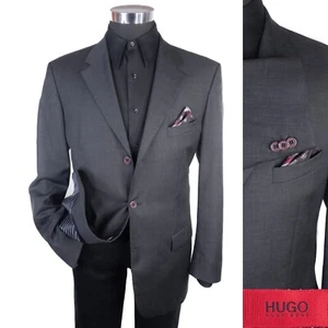 Hugo Boss ADAMO Sport Coat Blazer Suit Three Button Jacket Wool Gray Sz 40R - Picture 1 of 14