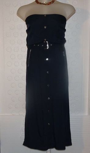 MICHAEL Michael Kors abito midi senza spalline blu navy 14