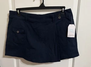 NWT Women's Blue Time & Tru Cute Utility Skort, Skirt Size 14 - Picture 1 of 8