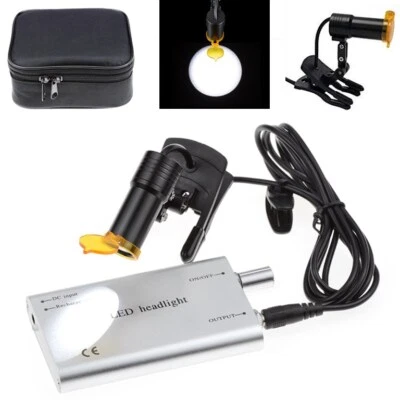 Dental Médico 5W LED Clip-on Cabezal Luz con Filtro para Gafas Plateado US STOCK Foto 1 de 4
