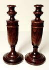 Pair of Vintage Wooden Turned Tall Candlesticks  11