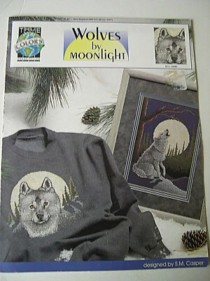 Wolves by Moonlight Cross Stitch Patterns True Colors S M Casper 2 Designs - Image 1 of 3