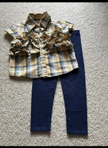 Girls 3T Children’s Place Yellow striped Pant Set  - Picture 1 of 1