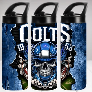 Indianapolis Colts Totenkopf 20 Unzen Edelstahl Thermo Wasserflasche - Bild 1 von 1