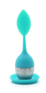 Tea Leaf Silicone Stainless Steel Tea Infusers with Drip Tray 3 Pack - Picture 1 of 13