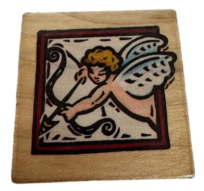 All Night Media Rubber Stamp Cupids Arrow Valentines Day Card Making Square 266D - Image 1 of 4