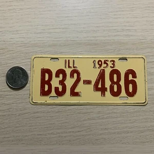 1953 Illinois B32-486 Mini Fahrrad Müsli Premium Nummernschild LP261 - Bild 1 von 2