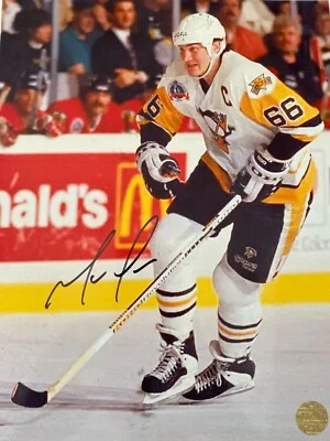 Foto firmada autografiada de Mario Lemieux Pittsburgh Penguins 8,5x11 - certificado de autenticidad Foto 1 de 2