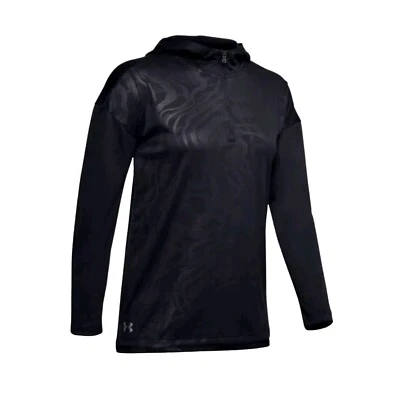 Женская толстовка с капюшоном Under Armour HeatGear Locker Emboss на четверть молнии черная размер XS - Изображение 1 из 4