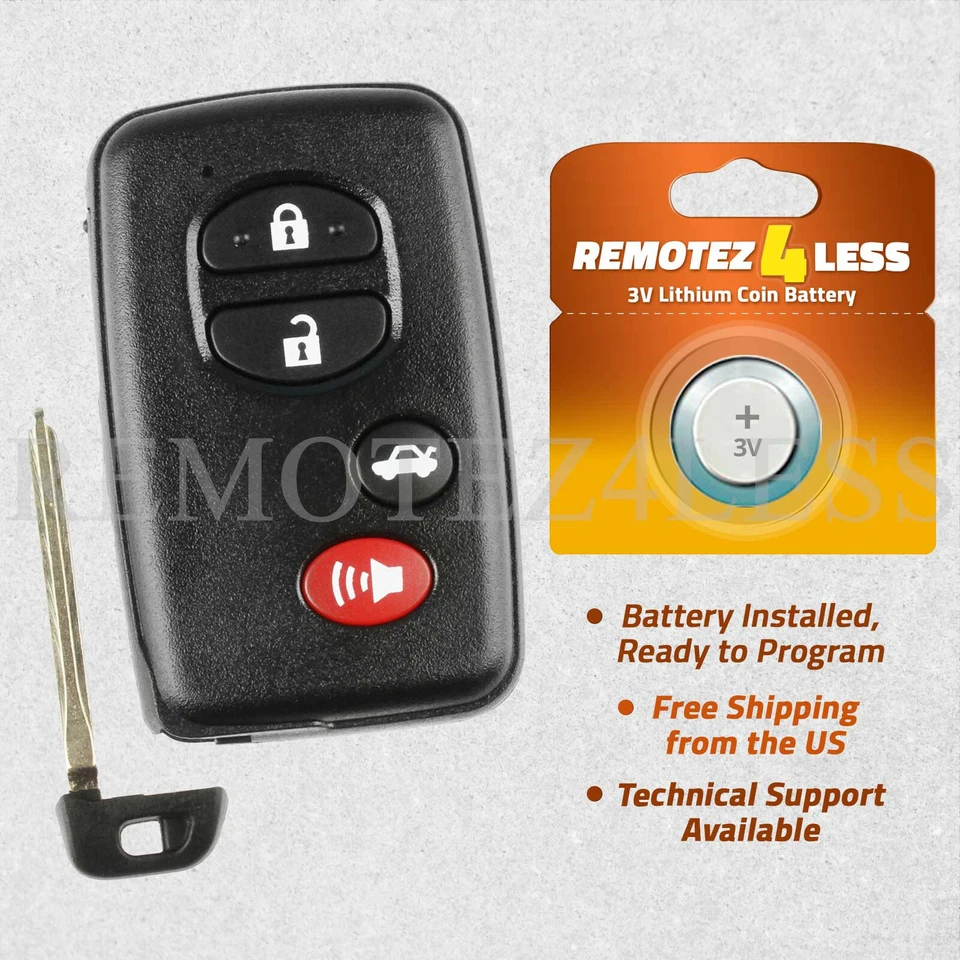 For 2009 2010 2011 2012 Toyota Avalon Replacement Smart Remote Car Key Fob 4b - Image 1 of 1