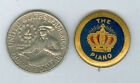 The Old Crown Pianos & Organs Co Adv Pin Back * Beautiful Blue & Gold  Ad309